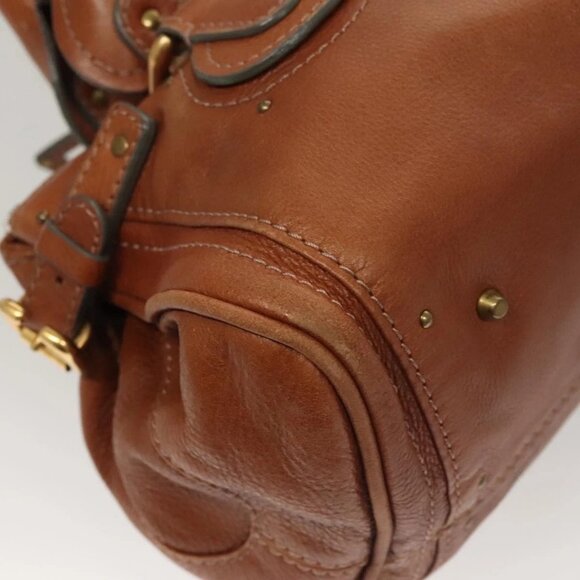 Chloe Paddington Shoulder Bag Leather Brown Gold Auth ep8587 - Picture 5 of 16
